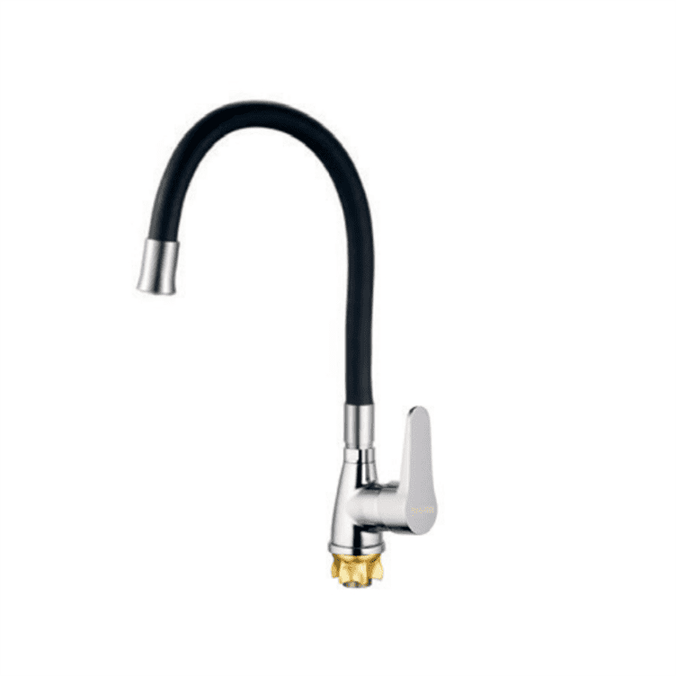 Смеситель для кухни Mixxus SOP4-146 Reflector Black с черным силиконовым изливом (MI6490), фото 1