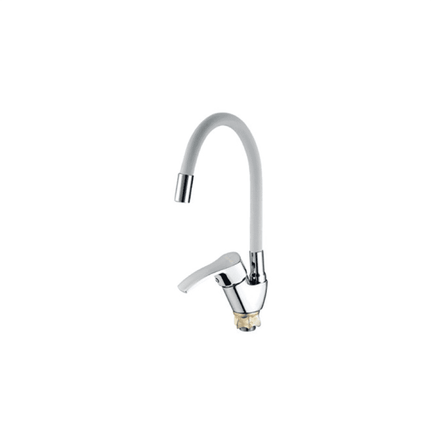 Смеситель для кухни Mixxus YUB4-279 Reflector White с белым силиконовым изливом (MI6486), фото 1