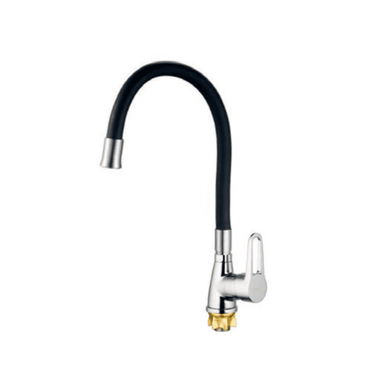 Смеситель для кухни Mixxus SOP4-045 Reflector Black с черным силиконовым изливом (MI6487), фото 1