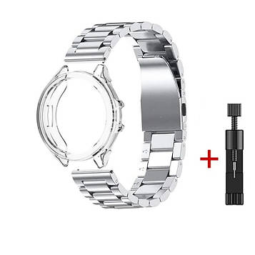 Комплект для годинника Xiaomi Watch 2Pro (бампер прозорий + ремінець Rolex design 22 мм сріблястий)