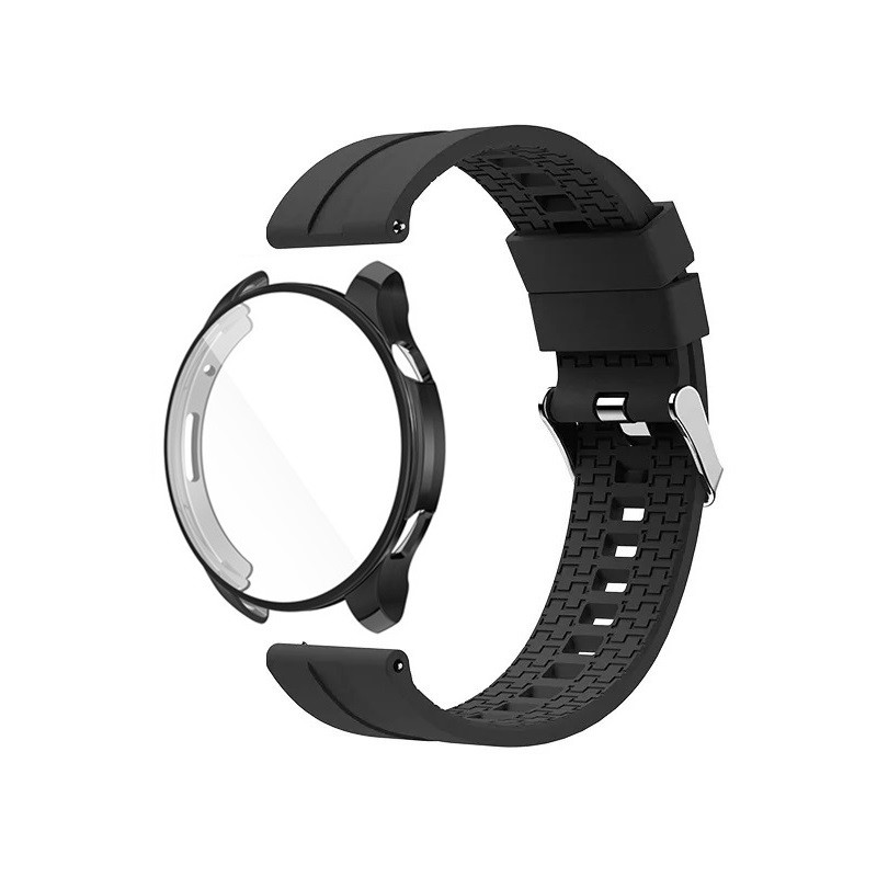 Комплект для годинника Amazfit GTR4 чорний (чохол + силіконовий ремінець 22 мм)