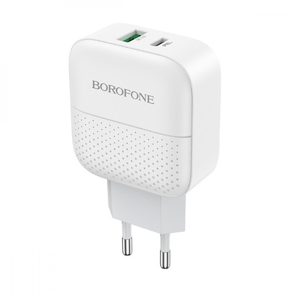 Home Charger 20W PD QC3.0 Borofone BA46A — White, фото 1