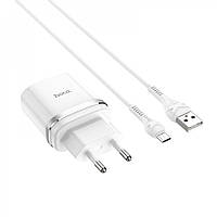 Home Charger | 18W | QC3.0 | Micro Cable (1m) — Hoco C12Q — White