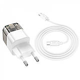 Home Charger 30W PD QC3.0 C to C Cable (1m) Hoco C131A — Transparent Black, фото 4