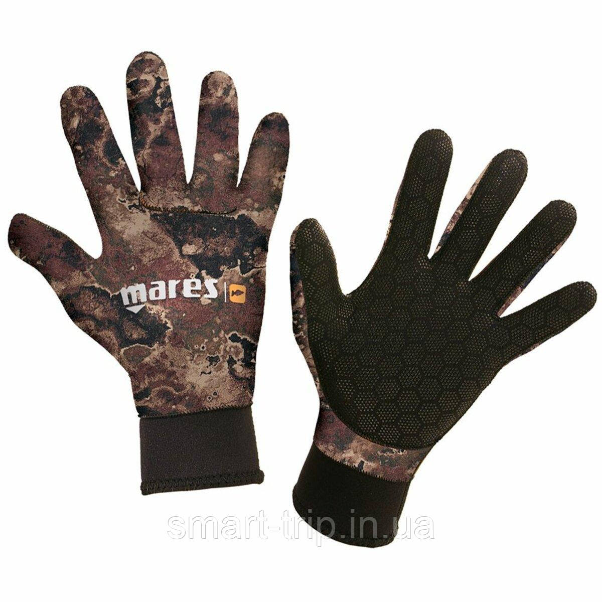 Рукавички для підводного полювання Mares Camo Brown 3 mm коричневий-камуфляж XL