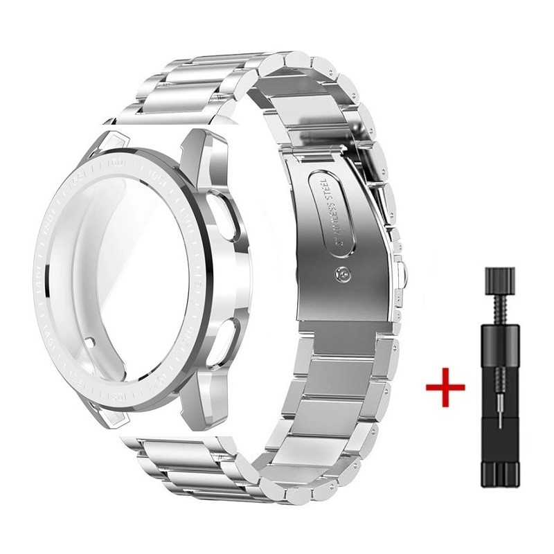 Комплект для годинника Xiaomi Watch S1 Active сріблястий (чохол + ремінець Rolex design 22 мм), фото 1