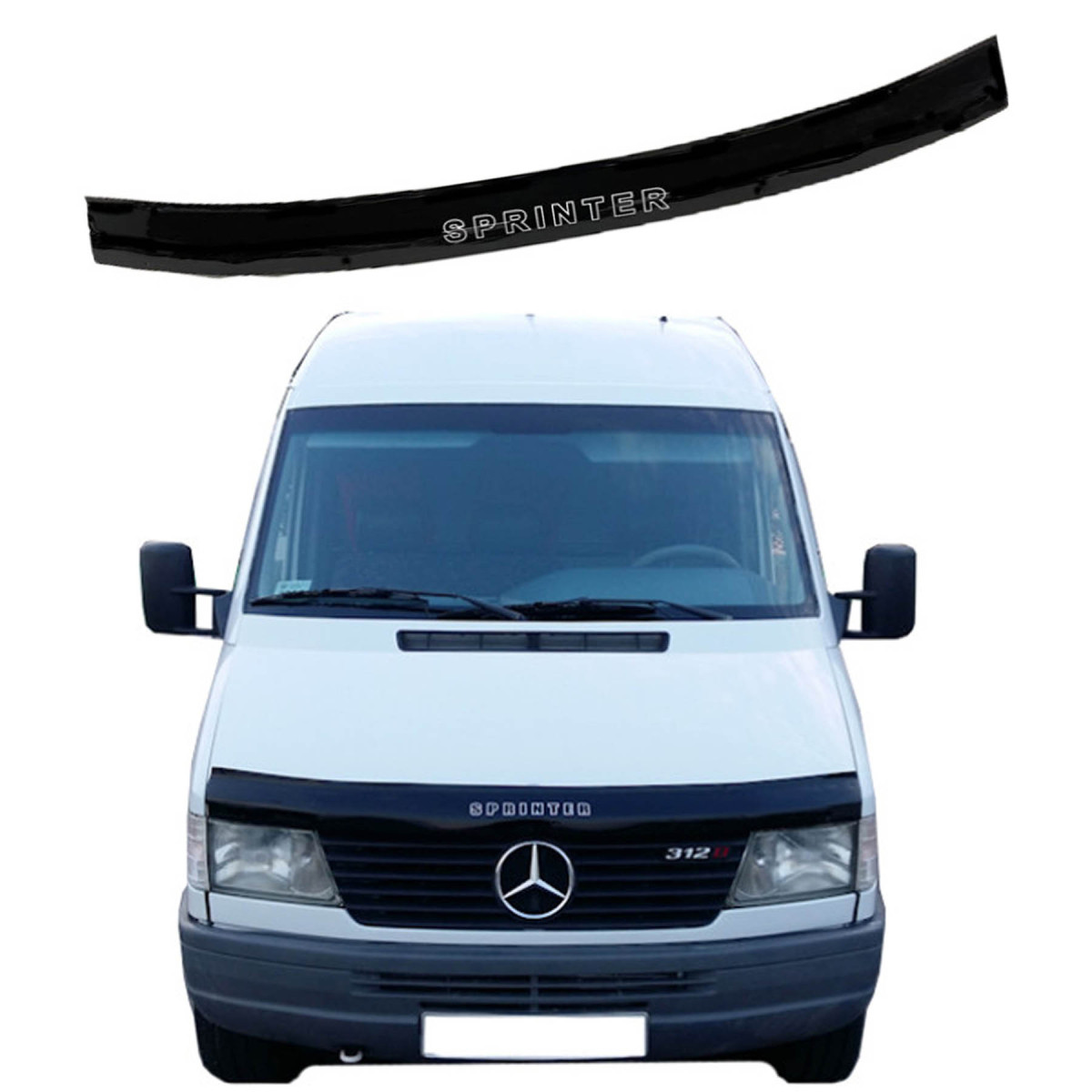 Дефлектор капота мухобойка Mercedes Sprinter 1995-2000 Voron Glass, фото 1
