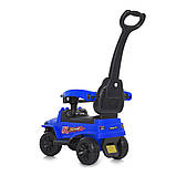 Дитяча каталка-толокар Bambi M 4845 з батьківською ручкою 2 в 1 синій, фото 4