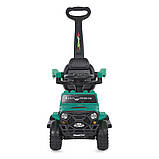 Дитяча каталка-толокар Bambi M 4845 з батьківською ручкою 2 в 1 зелений, фото 5