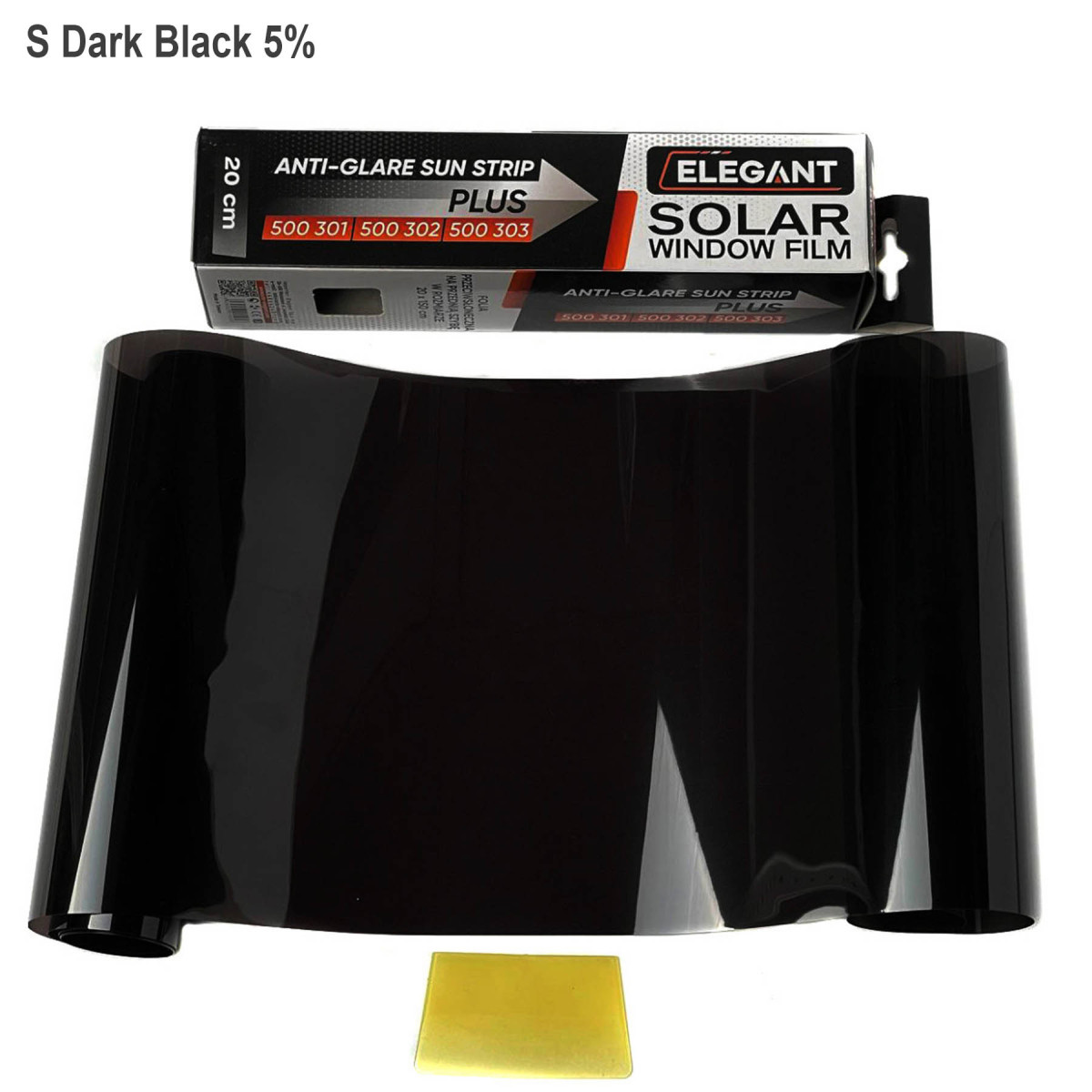 Тонувальна плівка для лобового скла 20х150см super dark black 5% (EL 500 302), фото 1