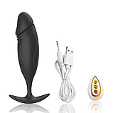 Пробка-фаллос для анального сексу з вібрацією, Анальний стимулятор від USB, Вібропробка з пультом, Інтимні ігри, фото 10