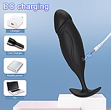 Пробка-фаллос для анального сексу з вібрацією, Анальний стимулятор від USB, Вібропробка з пультом, Інтимні ігри, фото 5