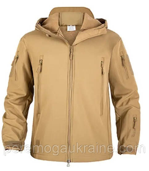 Тактична куртка флісова з підкладкою Solve KT6001005 Койот Shark Skin Softshell Assault peremoga