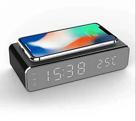 Цифровий годинник з бездротовою зарядкою Digital clock wireless charging