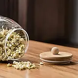 Банка скляна для зберігання продуктів із бамбуковою кришкою Helios 500 мл (500 GJ-A), фото 5