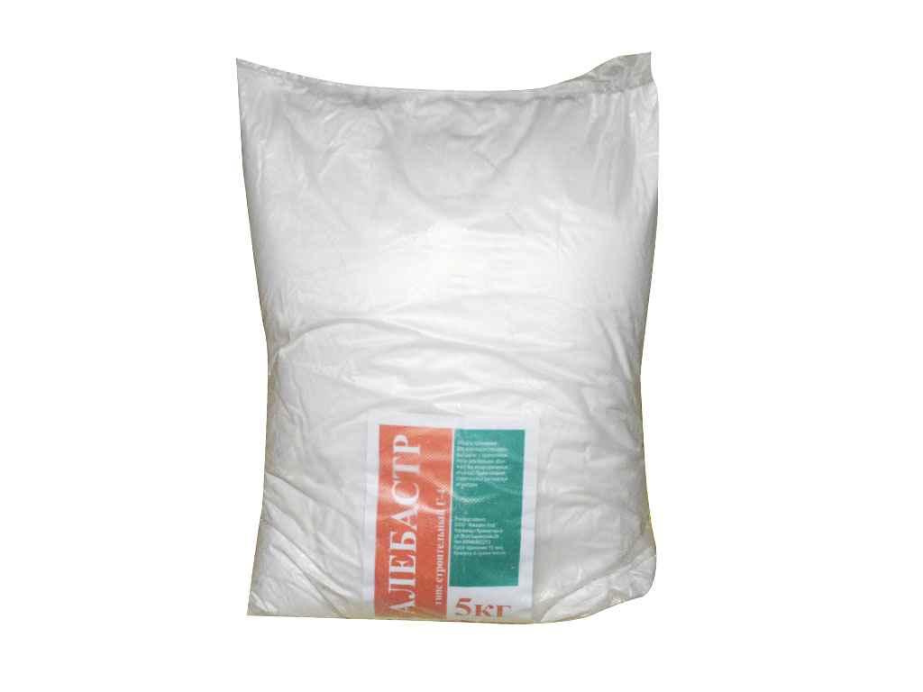 Алебастр (гіпс будівельний) 5кг (4шт в упаковці) ТМ АМАДЕО BP, фото 1