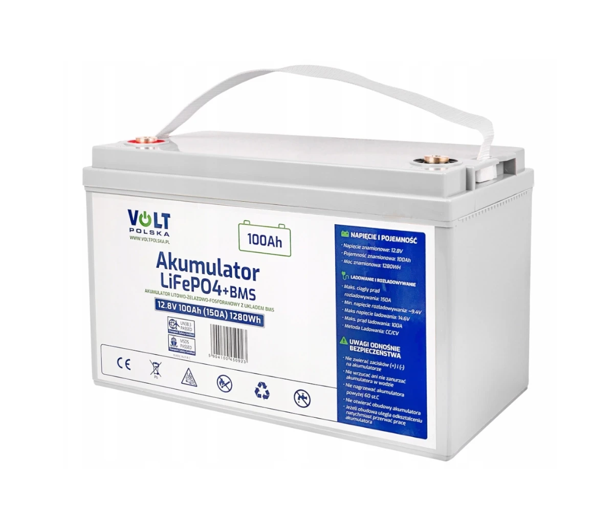 Акумулятор для ДБЖ Volt Polska LiFePO4 12,8 V 100 Ah BMS (6AKLI10112)