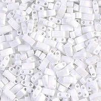 Бисер Miyuki Half Tila 402FR White matt AB, 5 г