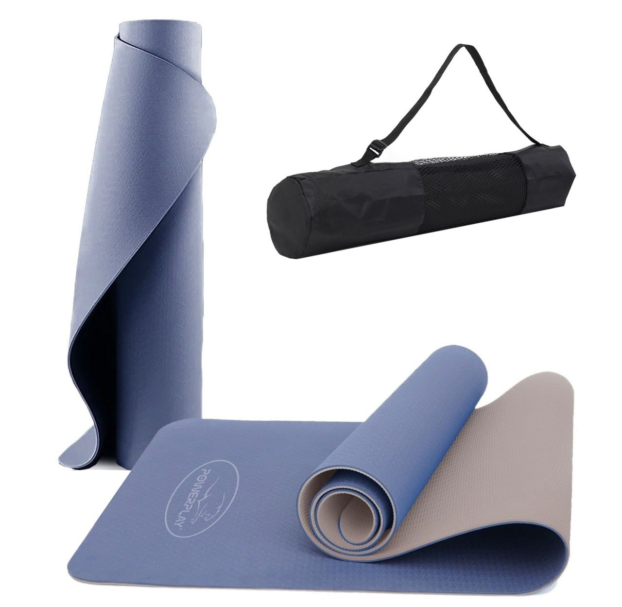 Килимок для йоги та фітнесу PowerPlay 4150 TPE Premium Performance Mat Синій (183x61x0.6), фото 1