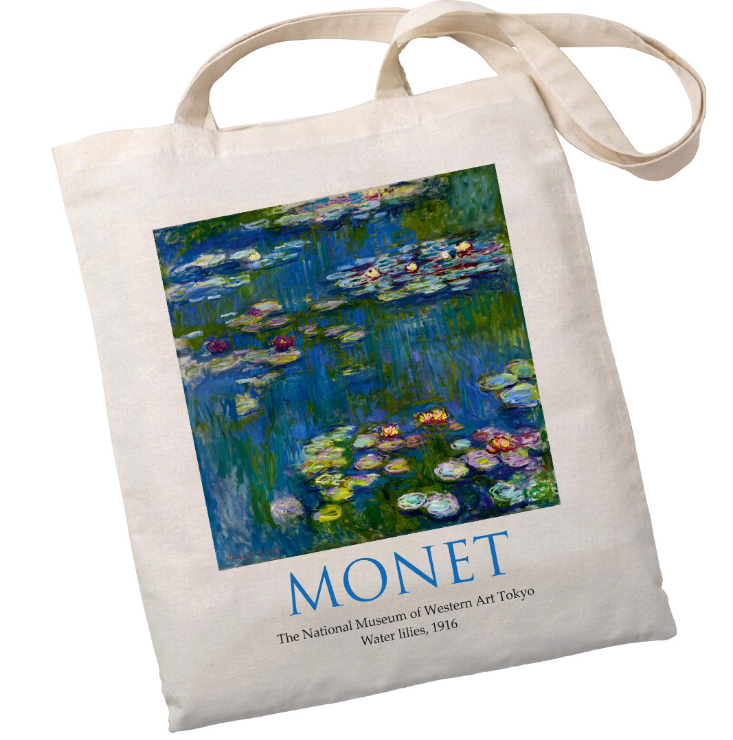 Екошопер BookOpt ВК4063 MONET «Водяні лілії» бежевий, фото 1