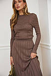 Сукня міді приталена з ажурним верхом і плісированою спідницею, фото 8