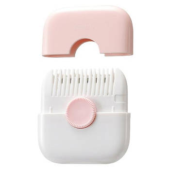 Двосторонній механічний тример для волосся з гребінцем ClafSwift Білий з рожевим (KG-11951)