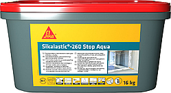 Гідроізоляція еластична Sika Sikalastic 260 Stop Aqua для ванних кімнат та санвузлів душових кабін піддона відро 16 кг
