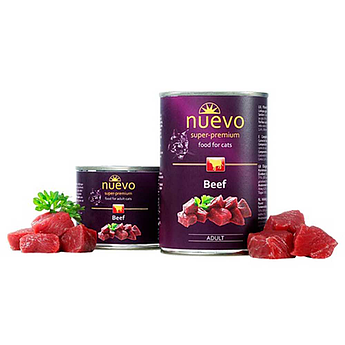 Вологий корм для котів NUEVO ADULT Beef з яловичиною консерва 200г