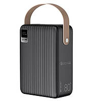 Power bank TRACER Skala-8 80000mAh (3USB/1Type-C/Built-in cables/Li-Pol/PD/QC3.0/22.5W) Black