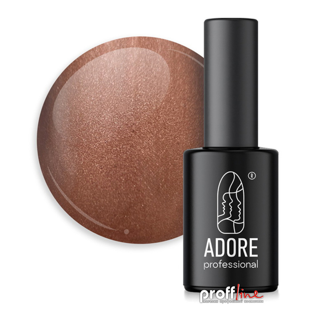 Гель-лак Adore Professional Cats Eye Metal Glass Mm-04 каштановий світловідбиваючий, 8 мл, фото 1