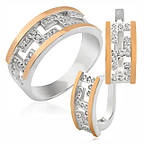 Комплекти срібні з золотими вставками