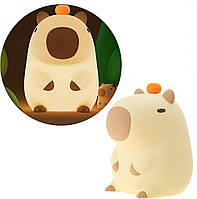 Нічник силіконовий акумуляторний Capybara Капібара з таймером ZH-127