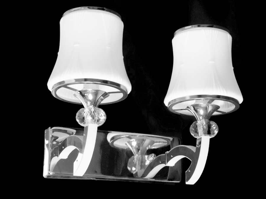 Сучасне класичне бра зі світними ріжками для залу, колір хром 8341-2HR-LS