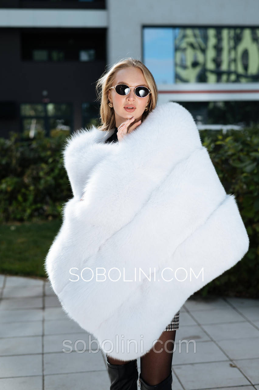Білосніжний палантин з хутра Saga Furs