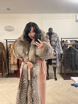 Пальто великого розміру з хутром Чорнобурки