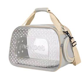 Прозора сумка-перенесення для кота MoorPet до 7 кг: складна, бежева, для подорожей