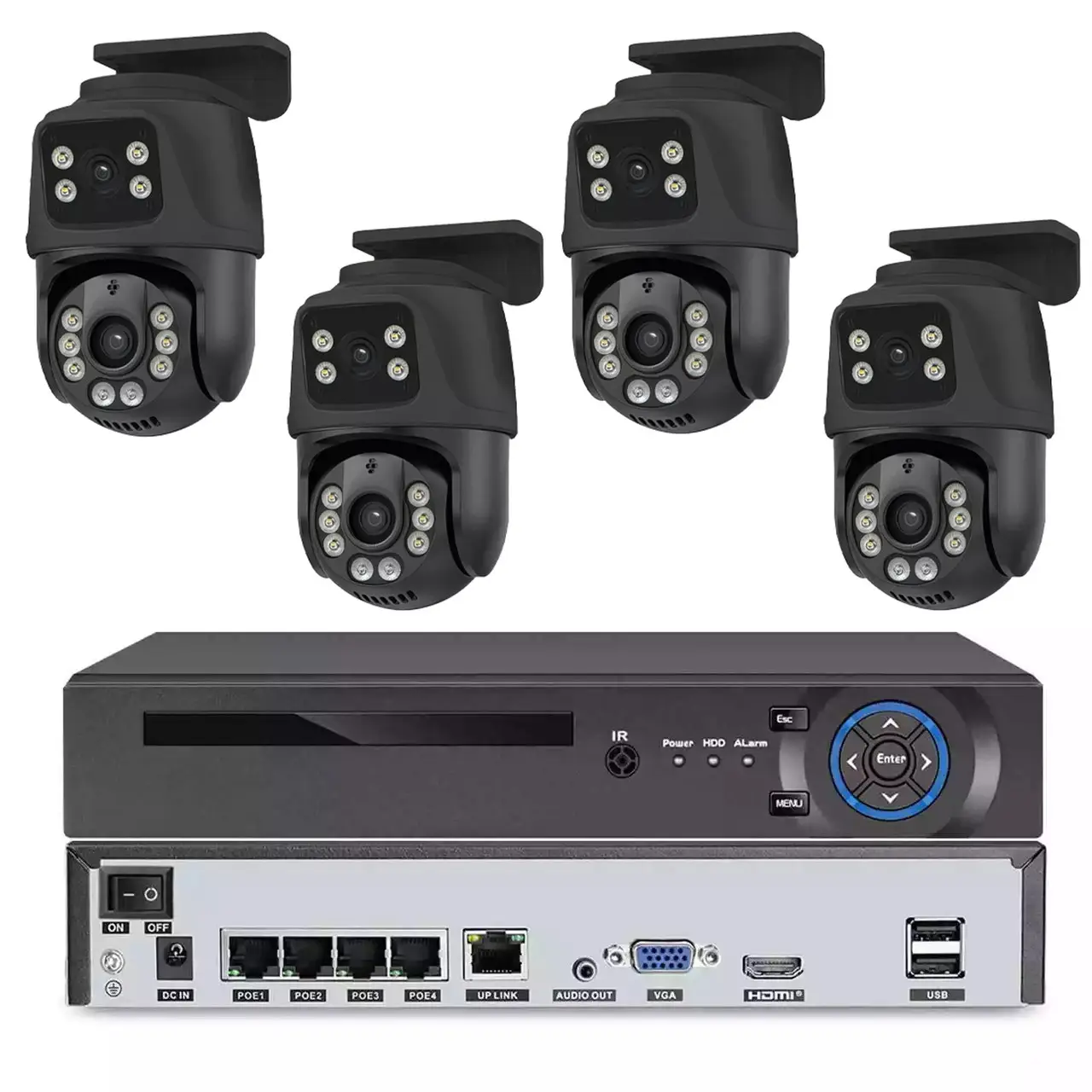Система відеоспостереження на 4 камери з 2 об'єктивами Dvr kit 4 ch