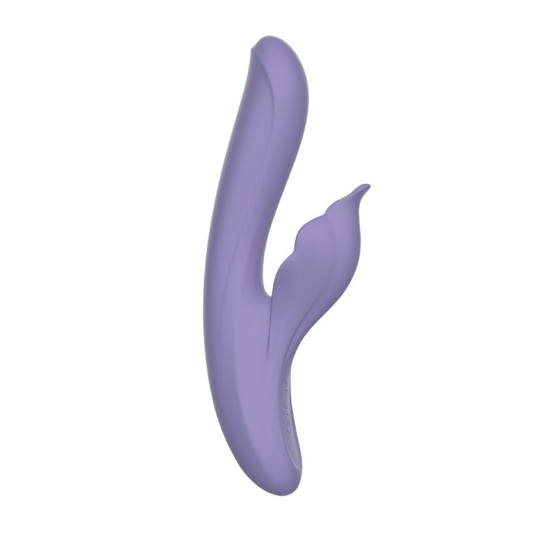 Вібратор-кролик з пульсацією та постукуванням, Фіолетовий (23,6 см)
