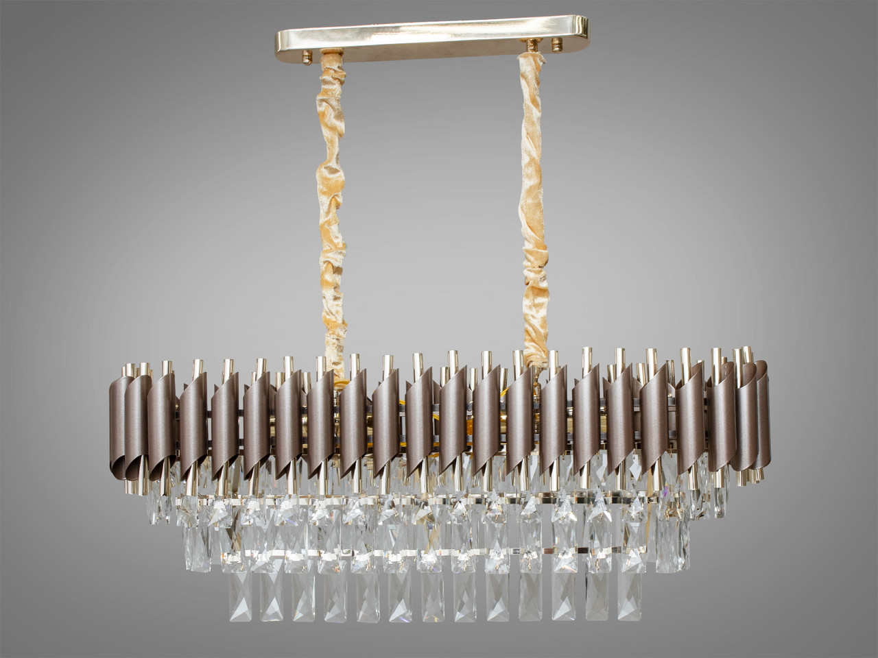 Кришталева люстра 8 ламп Diasha 9001-800x300CF+SGD, фото 1