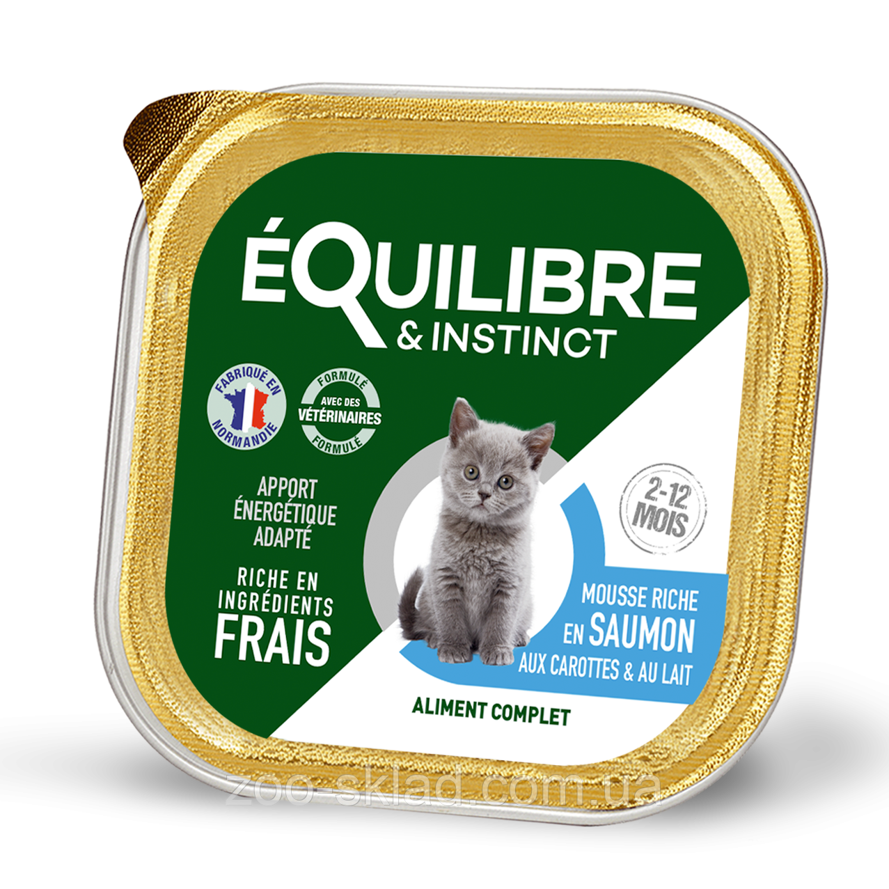 Equilibre & Instinct Mousse Kitten Salmon мус для кошенят, лосось з морквою та молоком 85г