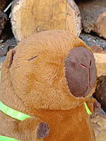 М'яка іграшка Shantou «Капібара» (23 см) коричнева, з рюкзачком черепашка 98766-97, фото 4