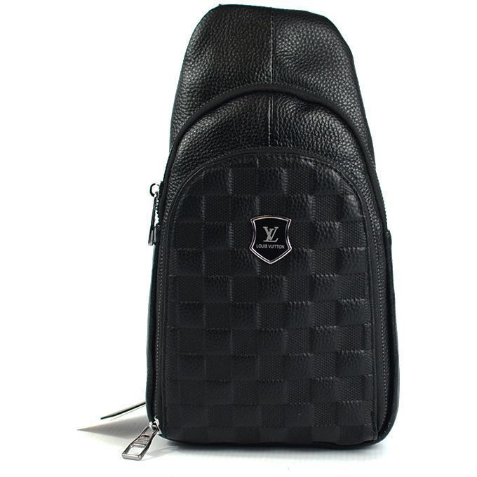 Чоловіча шкіряна сумка, слінг, тканинний ремінь, Louis Vuitton, 30*15 см, 931492-1
