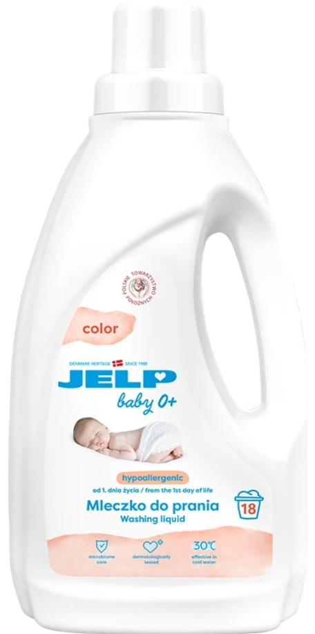 Гіпоалергенне молочко JELP Baby 0+ Color для прання дитячої білизни 1,5л (18 прань), фото 1