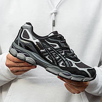 Зимові Чоловічі Кросівки Asics Gel-NYC Gore-Tex Black Grey / Асікс Гел-НІС Гор Текс Чорні з Сірим, фото 4