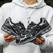 Зимові Чоловічі Кросівки Asics Gel-NYC Gore-Tex Black Grey / Асікс Гел-НІС Гор Текс Чорні з Сірим, фото 3