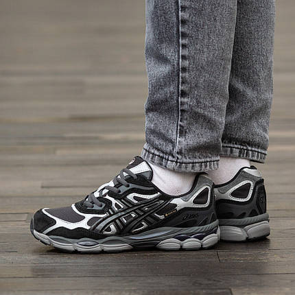 Зимові Чоловічі Кросівки Asics Gel-NYC Gore-Tex Black Grey / Асікс Гел-НІС Гор Текс Чорні з Сірим, фото 1