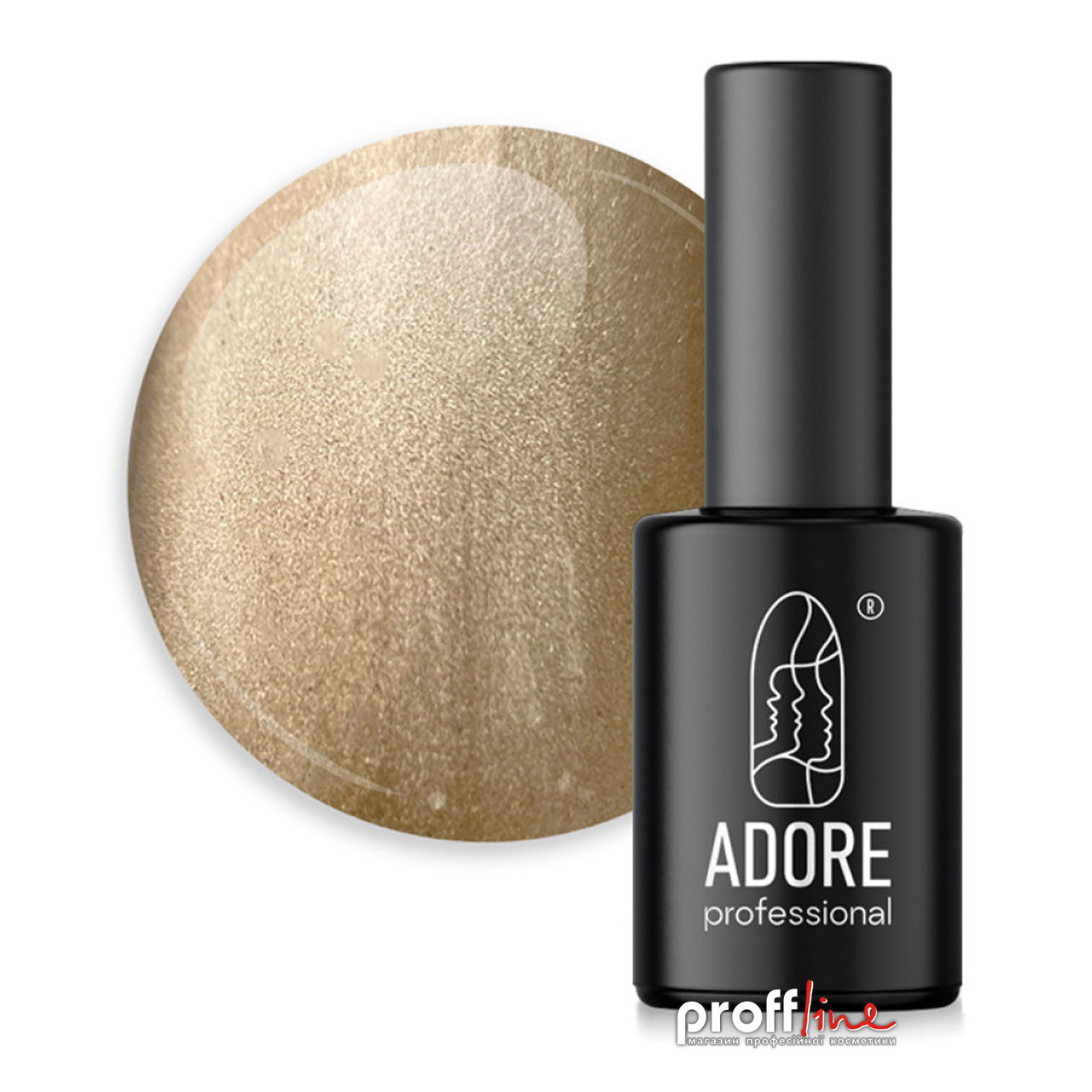 Гель-лак Adore Professional Cats Eye Metal Glass Mm-09 коричнево-бежевий світловідбиваючий, 8 мл, фото 1