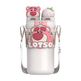 Пляшка для води Lotso Strawberry Bear Drinking Childrens Thermal Cup White