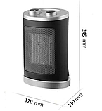 Тепловентилятор керамічний Domotec MS-5905 Ceramic портативний електрообігрівач дуйка 1500 Вт Сірий, фото 2