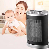 Тепловентилятор керамічний Domotec MS-5905 Ceramic портативний електрообігрівач дуйка 1500 Вт Сірий, фото 5